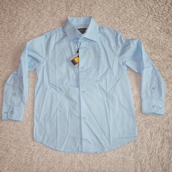 Boys Size 5 Sky Blue Button Down Long Sleeve Shirt - Picture 3 of 7